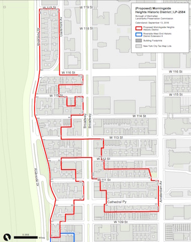 LPC Map of Morningside Heights Historic District Phase 1